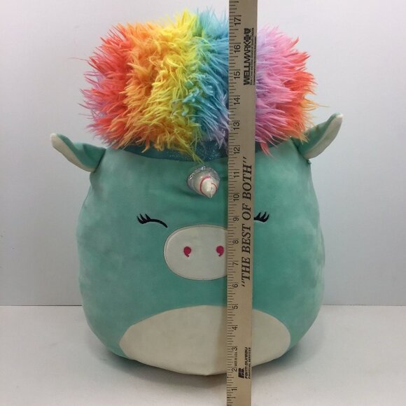 Squishmallow Squish Doos Kennedy Unicorn Plush Pillow Rainbow Hair Tail 17" - Picture 10 of 13